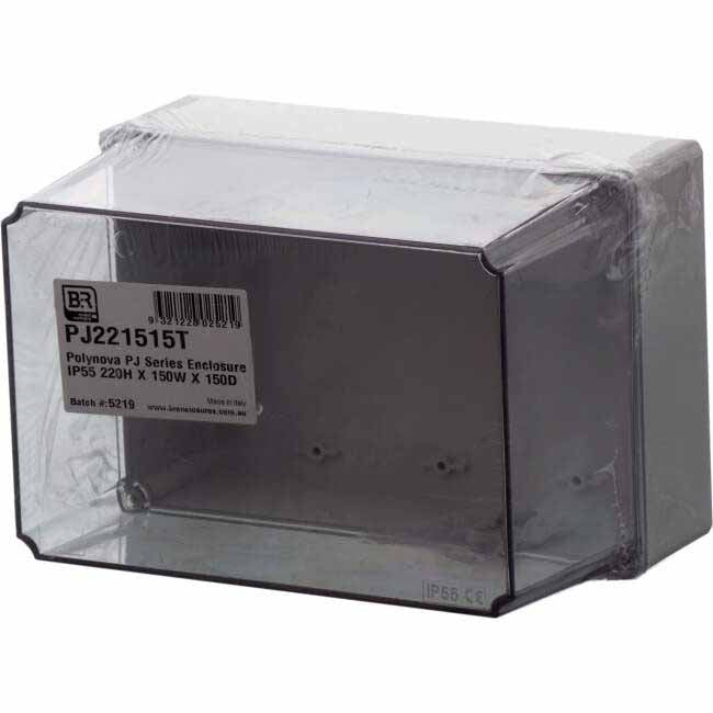 B&R POLYNOVA PJ 220mm W x 150mm H x 150mm D Rectangle Adaptable Box With Clear Lid