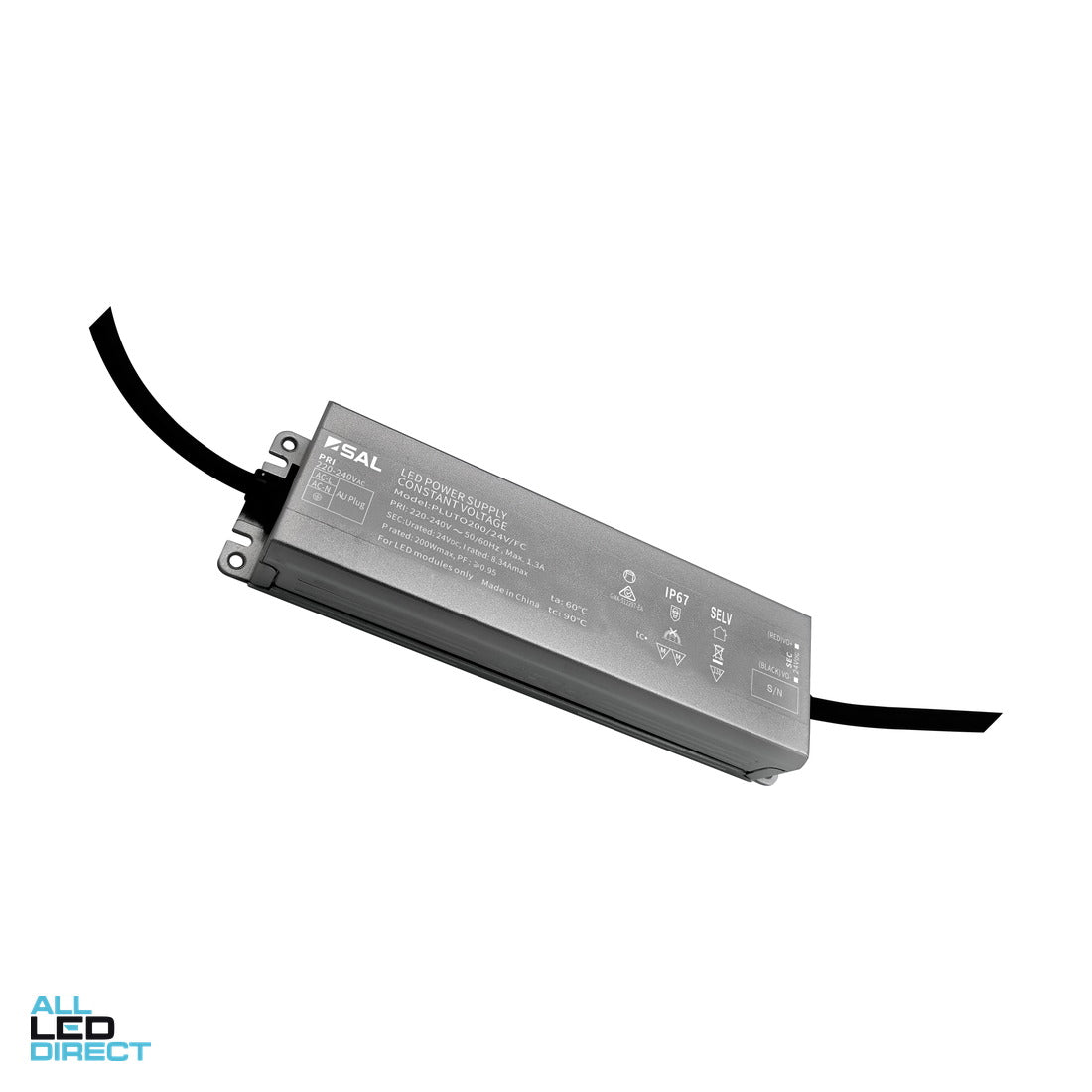 SAL 200 W 24 Volt Constant Voltage Weatherproof IP67 LED Driver ALL LED Direct