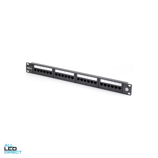 Serveredge 24 Port Loaded CAT6 Patch Panel - 1RU UTP - Includes Cable Management Bar ALL LED Direct