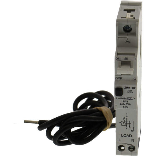 CBI Heinemann 20 Amp Residual Current Device RCD Curve 2 C2QF10 Busbar Mount 1 Pole 6kA 30mA