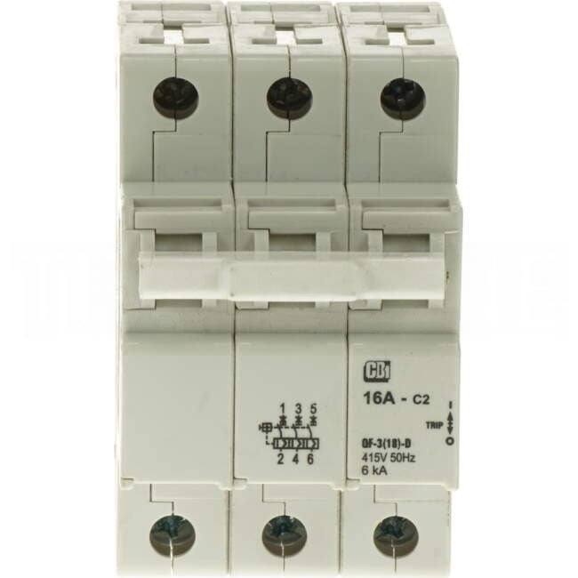 CBI Heinemann 16 Amp Miniature Circuit Breaker MCB Curve 2 3 Pole 6kA