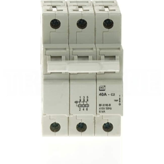 CBI Heinemann 40 Amp Miniature Circuit Breaker MCB Curve 2 3 Pole 6kA