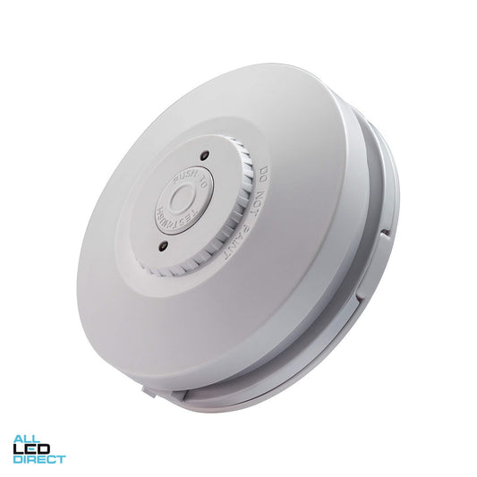 Red Smoke Alarms Surface Mounted Photoelectric 240 Volt Smoke Alarm with Rechargeable Lithium Battery Back Up-Interconnect ALL LED Direct
