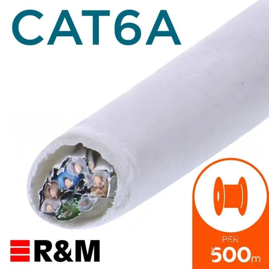 Reichle & De-Massari CAT6A 4 Pair Installation Cable U/FTP Shielded Grey 500 Metre Drum