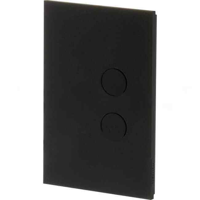 Clipsal C-Bus 2 Gang SATURN ZEN Wall Plate Internal Push Button With LED Indicator Zen Black - Default Title (R5042NLZB)