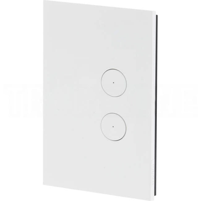 Clipsal C-Bus 2 Gang SATURN ZEN Wall Plate Internal Push Button With LED Indicator Zen White