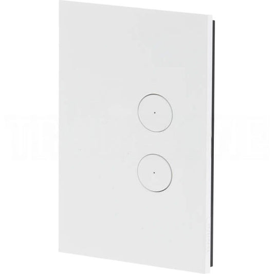 Clipsal C-Bus 2 Gang SATURN ZEN Wall Plate Internal Push Button With LED Indicator Zen White