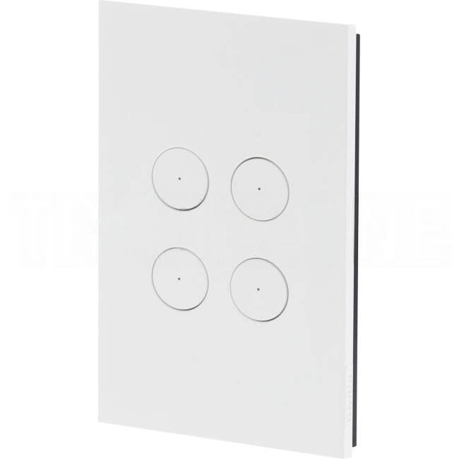 Clipsal C-Bus 4 Gang SATURN ZEN Wall Plate Internal Push Button With LED Indicator Zen White