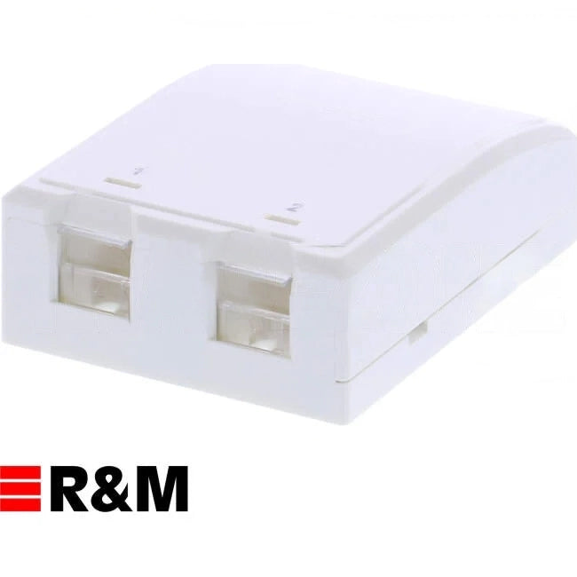 Reichle & De-Massari 2 Port Surface Mount Box Off White