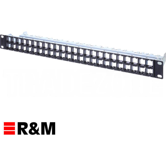 Reichle & De Massari 48 Port 1U Empty Patch Panel Black