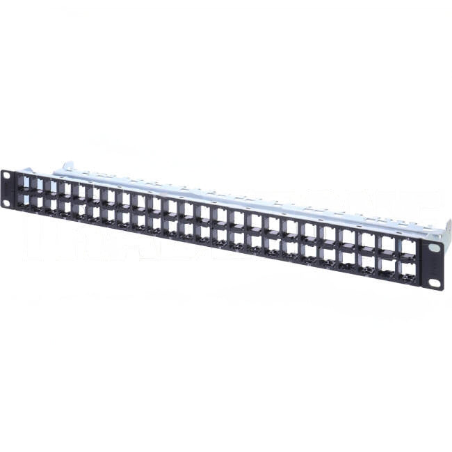 Reichle & De Massari 48 Port 1U Empty Patch Panel Black