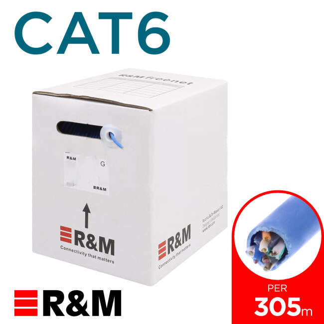 Reichle & De-Massari Cat6 U/UTP 250MHz AWG 24 LSZH Blue Colour Jacket 305 Metre Dispenser Box