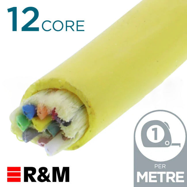 Reichle & De-Massari 12f OS2 LSZH indoor-outdoor riser Optical Cable Yellow Per Metre