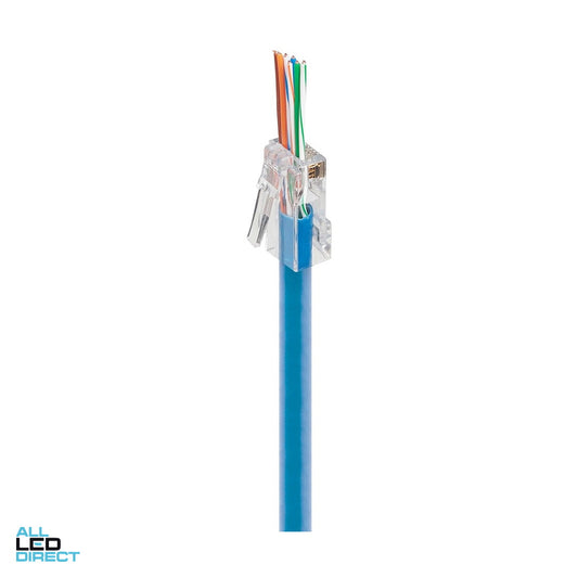 Serveredge CAT6 RJ45 Modular Crimp- Pass Through Style Plug Pack Of 50 ALL LED Direct