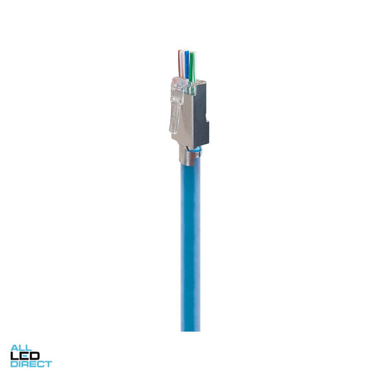 Serveredge CAT6A Shielded RJ45 Modular Crimp- Pass Through Style Plug Pack Of 10 ALL LED Direct