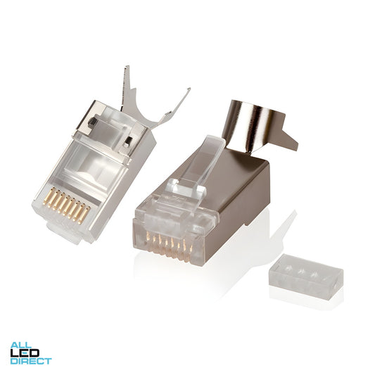 Serveredge CAT6A Fully Shielded Modular Crimp Plug for 22AWG~23AWG Pack of 10 ALL LED Direct