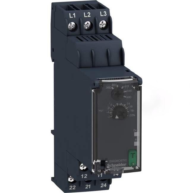 Schneider Control Relay Three-Phase Undervoltage 8 Amps' 380-480 Volt AC 2 x C/O