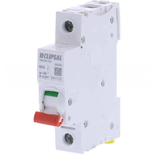 Clipsal 80 Amp 1 Pole RESI MAX Main Switch With Red Toggle