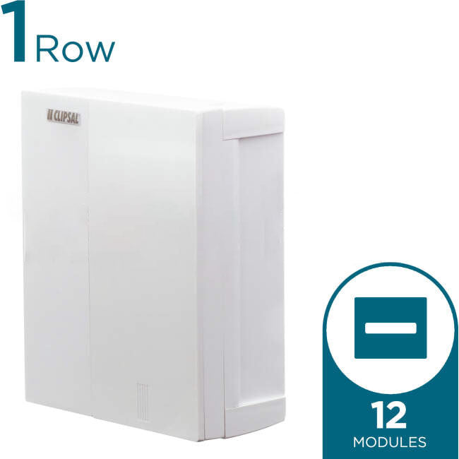 Clipsal 1 Row of 12 Pole RESI MAX Plastic Surface Mounted Switchboard ...