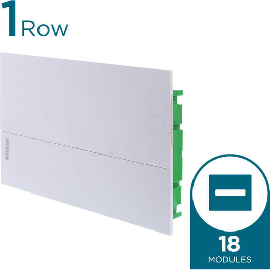 Clipsal 1 Row of 18 Pole RESI MAX Plastic Flush Mounted Switchboard Plain Lid