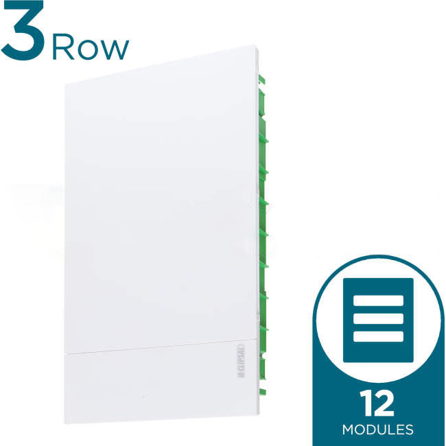 Clipsal 3 Row of 12 Pole RESI MAX Plastic Flush