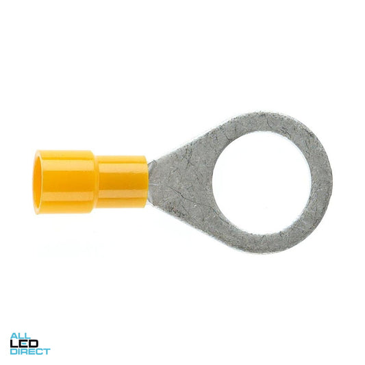 Cabac 12mm Stud Ring Terminal Yellow Packet Of 25 ALL LED Direct