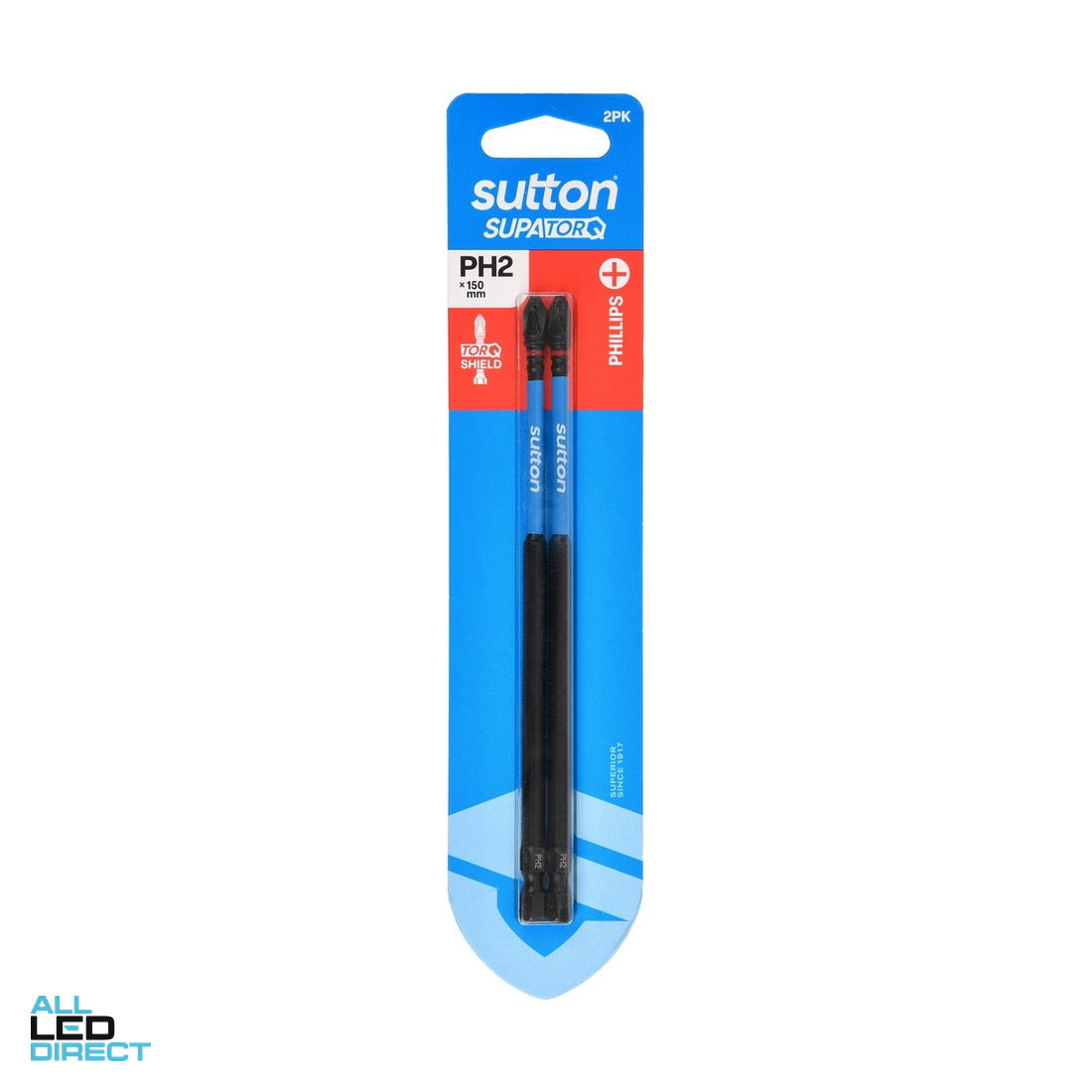 Sutton Tools PH2 150mm Phillips Impact Screwdriver Bit 2 Pack