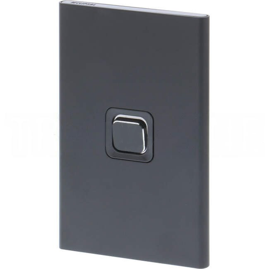 Clipsal 1 Gang STYL Vertical/Horizontal Internal Rocker Switch Cover Plate Silver Shadow.