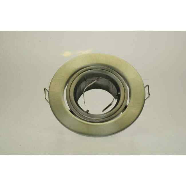 SAL 92mm Cutout LED Gimble Downlight Fitting Only Satin Chrome Suitable For Lamps With MR16 & GU10 Connections - Default Title (S9003SC)