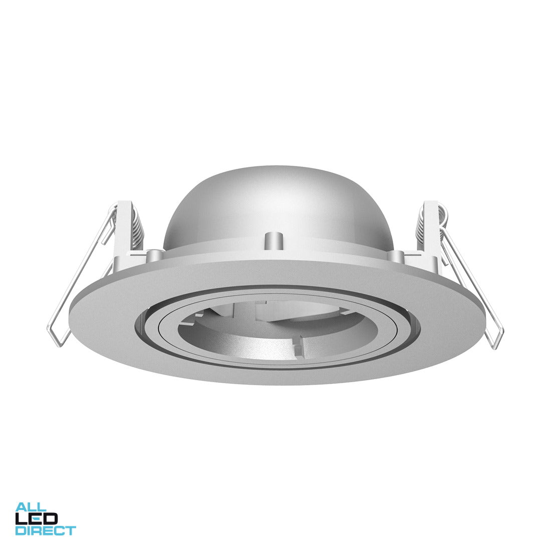 SAL 240 Volt 92 mm Cut Out Gimble Downlight Fitting Only Satin Chrome Suitable For Lamps With GU10 Connection ALL LED Direct
