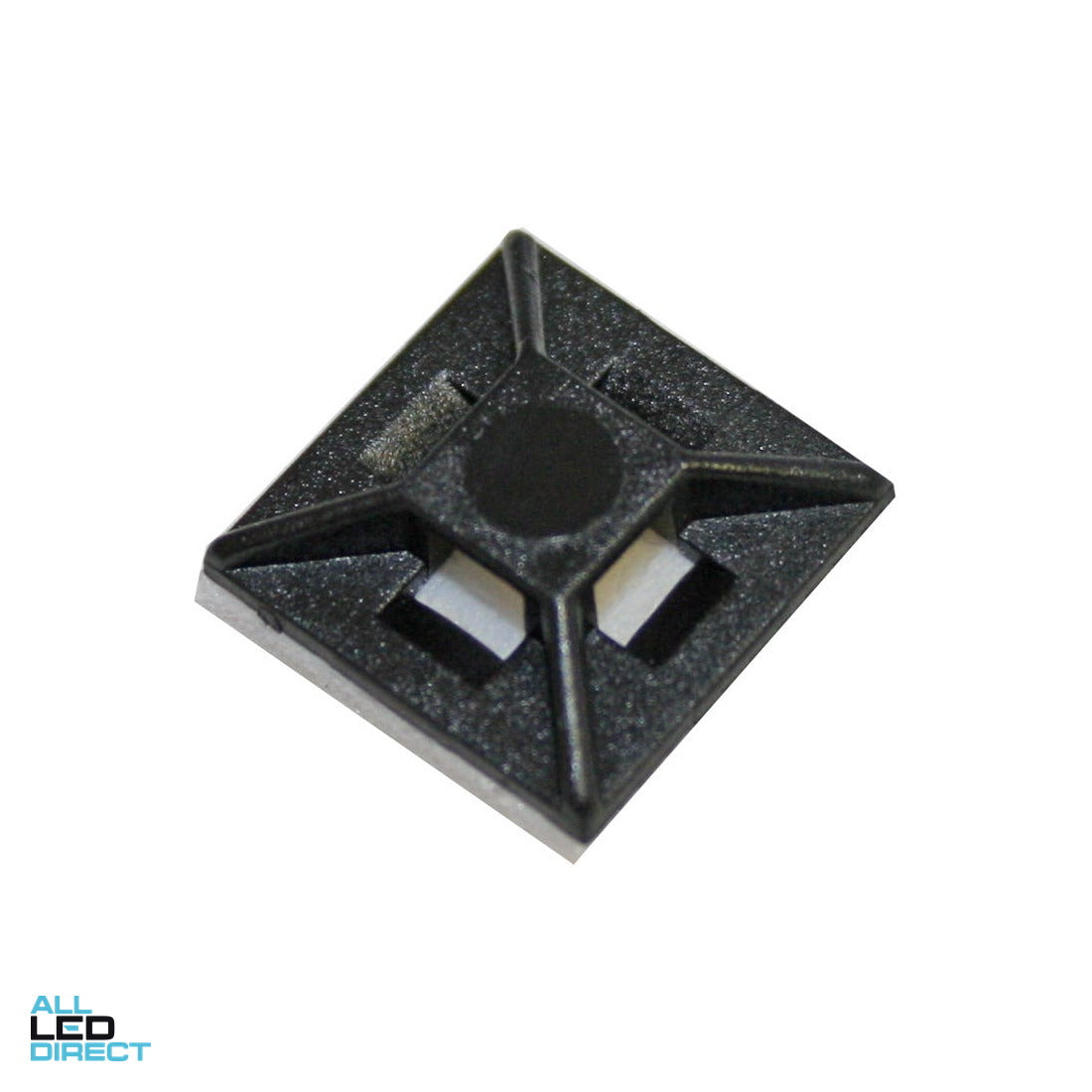 Cabac 20mm x 20mm Sticky Back Self Adhesive Cable Ties Mounts Suitable For 3.6mm Ties Black Pack Of 10 ALL LED Direct