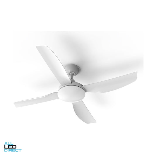 Atom 1320mm (52') SANUR DC 4 Blade Ceiling Sweep Fan With ABS Blades White ALL LED Direct