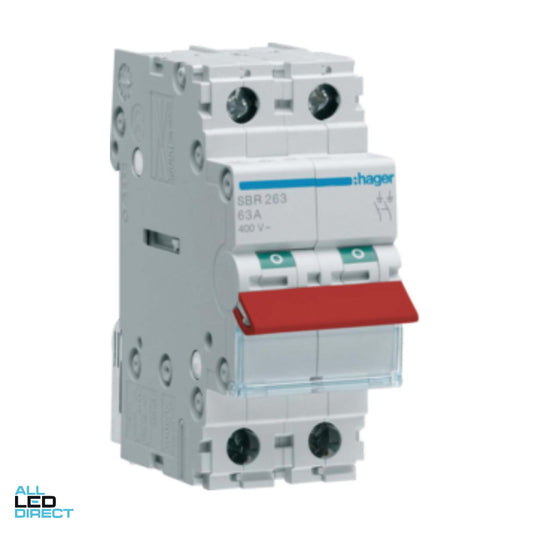 Hager 40 Amp 2 Pole Main Switch With Red Toggle