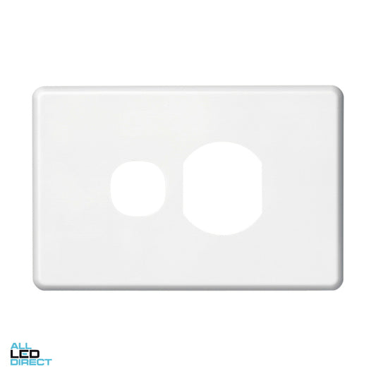 Clipsal SLIMLINE Single Internal Powerpoint Cover Plate White ALL LED Direct