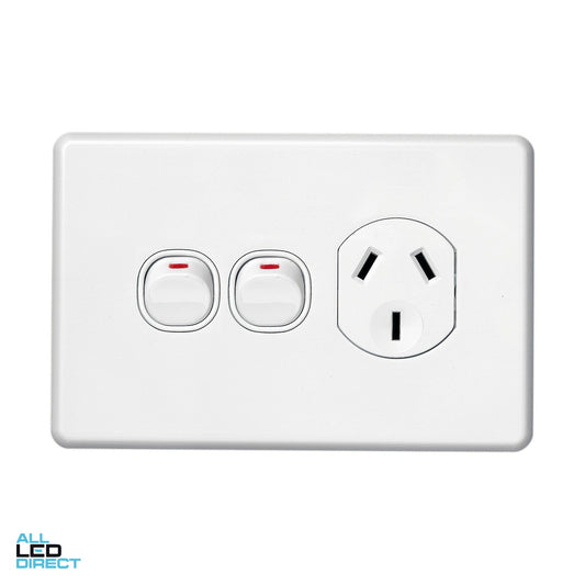 Clipsal SLIMLINE Single Internal Powerpoint With Extra Switch Aperture White ALL LED Direct