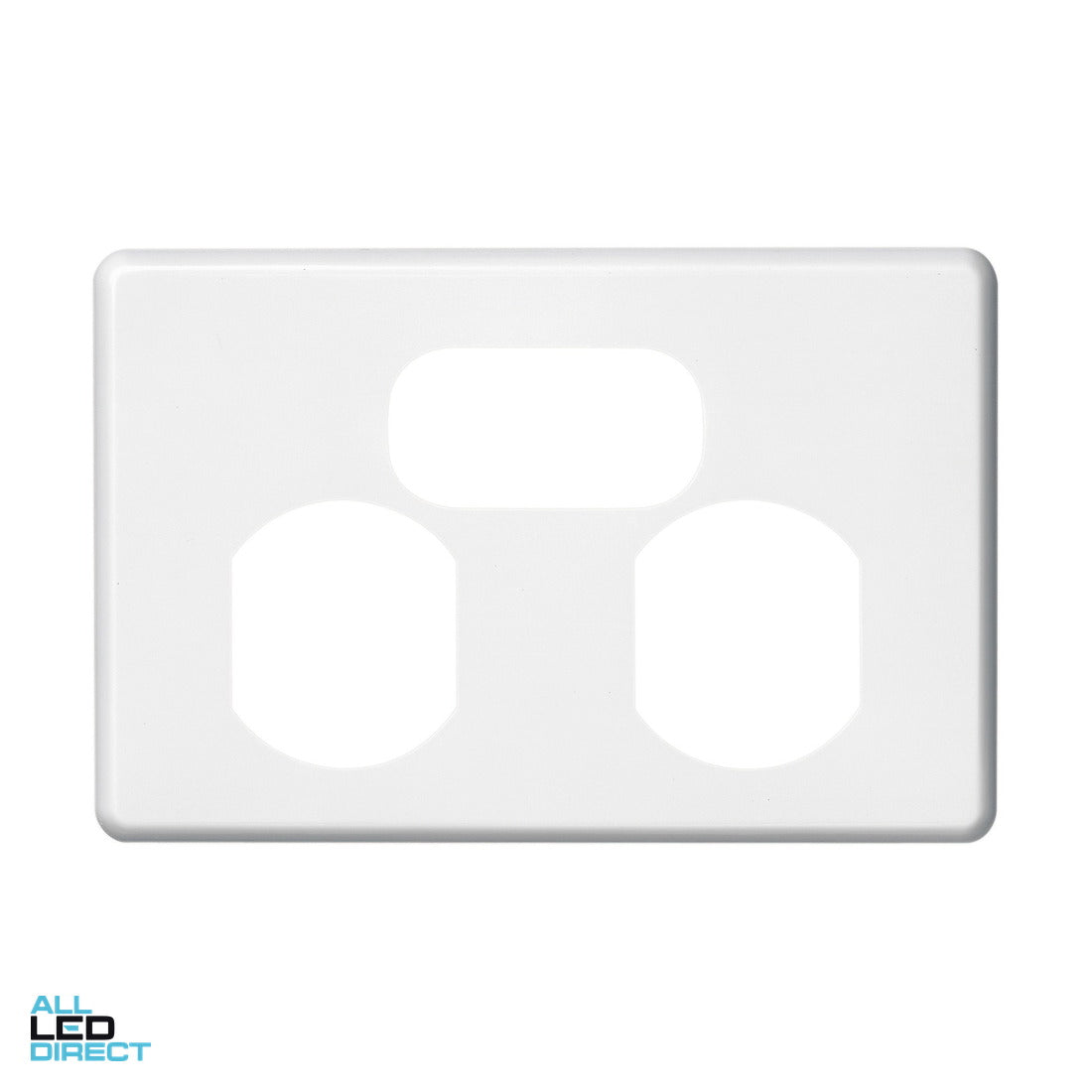 Clipsal SLIMLINE Double Internal Powerpoint Cover Plate White ALL LED Direct
