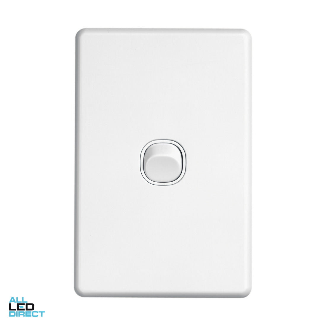 Clipsal 10 Amp 1 Gang SLIMLINE Vertical Internal Rocker Switch White ALL LED Direct