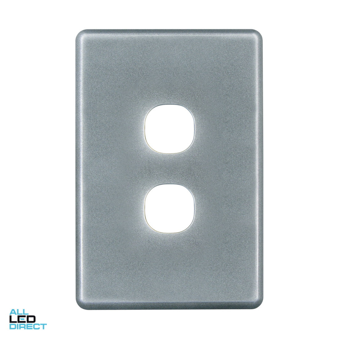 Clipsal 2 Gang SLIMLINE Internal Switch Cover Plate Black ALL LED Direct