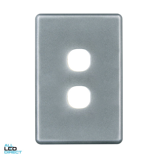 Clipsal 2 Gang SLIMLINE Internal Switch Cover Plate Gold ALL LED Direct