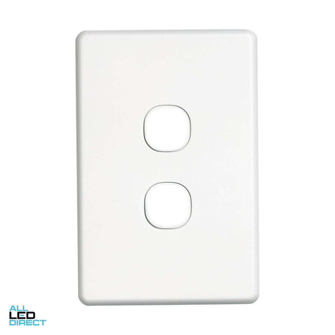 Clipsal 2 Gang SLIMLINE Grid Plate White ALL LED Direct