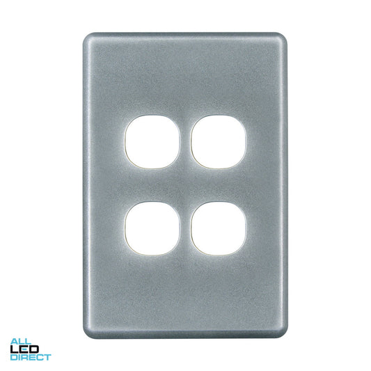 Clipsal 4 Gang SLIMLINE Internal Switch Cover Plate Cream ALL LED Direct