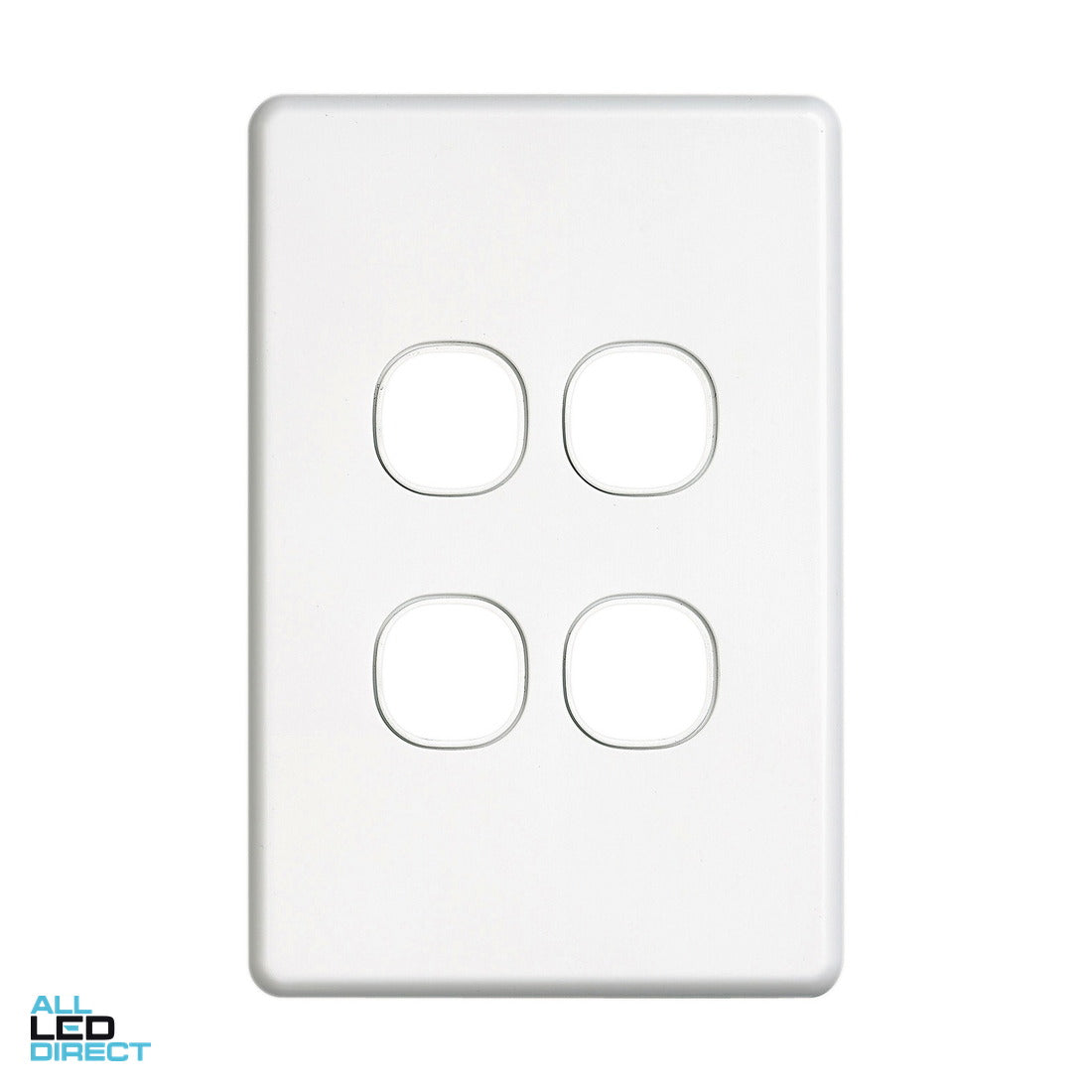 Clipsal 4 Gang SLIMLINE Grid Plate White ALL LED Direct