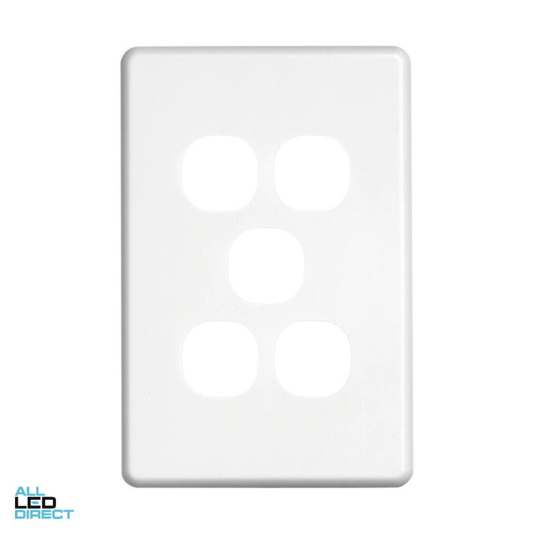 Clipsal 5 Gang SLIMLINE Internal Switch Cover Plate Chrome Shadow ALL LED Direct