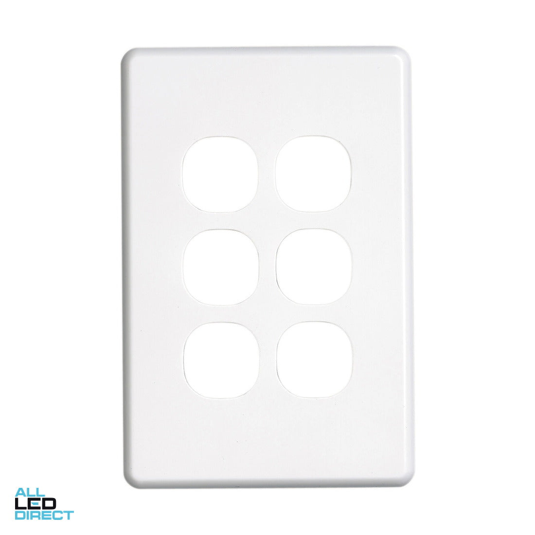 Clipsal 6 Gang SLIMLINE Internal Switch Cover Plate Brushed Aluminium ALL LED Direct