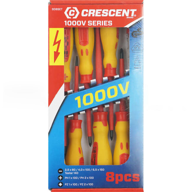 Apex Tools Crescent 8 Piece 1000 Volt Screwdriver Set