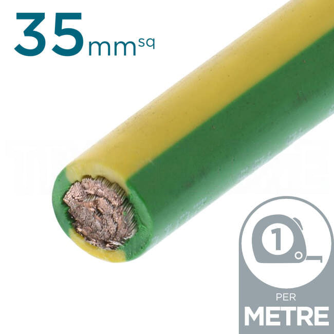 Electra 35mm Single Core Flexible Cable Green and Yellow V90 Per Metre