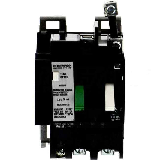 CBI Heinemann 63 Amp Miniature Circuit Breaker & Residual Current Device MCB/RCD RCBO C Curve 2 Pole + Neutral SF1 30mA 6kA - Default Title (SF15AE63)