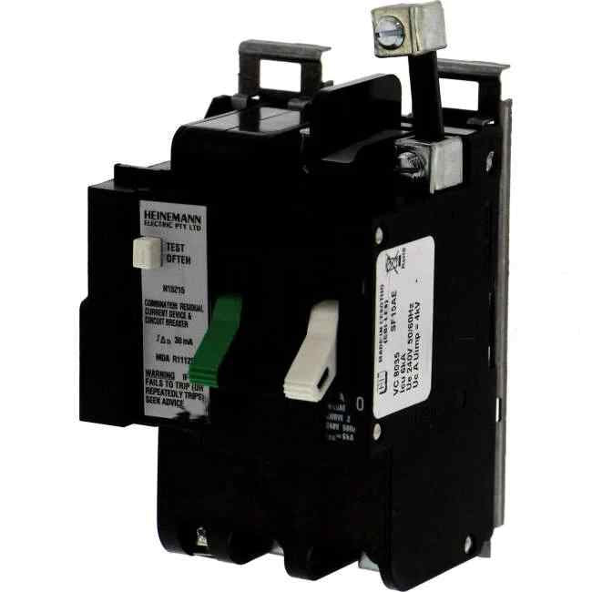 CBI Heinemann 63 Amp Miniature Circuit Breaker & Residual Current Device MCB/RCD RCBO C Curve 2 Pole + Neutral SF1 30mA 6kA - Default Title (SF15AE63)