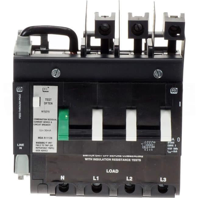 CBI Heinemann 20 Amp Residual Current Device RCD Curve 2 Busbar Mount 4 Pole 6kA 30mA