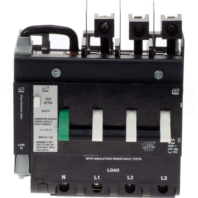 CBI Heinemann 25 Amp Residual Current Device RCD Curve 2 Busbar Mount 4 Pole 6kA 30mA